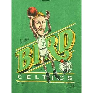 Vintage Larry Bird Boston Celtics Caricature T Shirt Salem Sportswear Medium